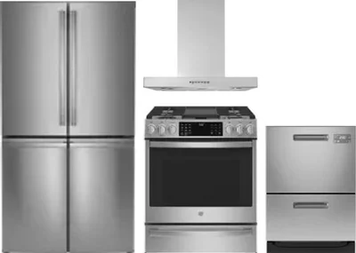 4 Piece Package Includes Refrigerator, Range, Hood And Dishwasher